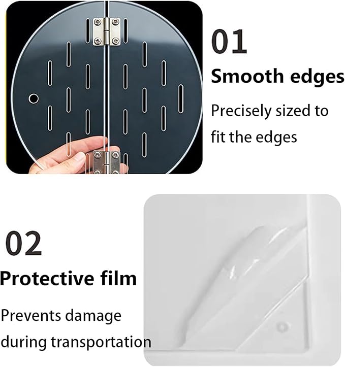 Round Fish Tank Cover, Aquarium Anti-Jumping Cover, Cat Proof Fish Tank Lid, Acrylic Clear Fish Tank Safety Cover, with Vent Port(D-95cm/37.40in)