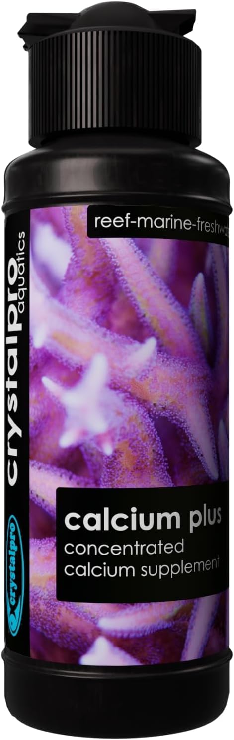 Crystalpro Calcium Plus - Highly Concentrated Liquid Calcium for Marine, Reef Aquariums and Freshwater Snails - Contains 160.000 ppm Calcium (4.22 Fl Oz)