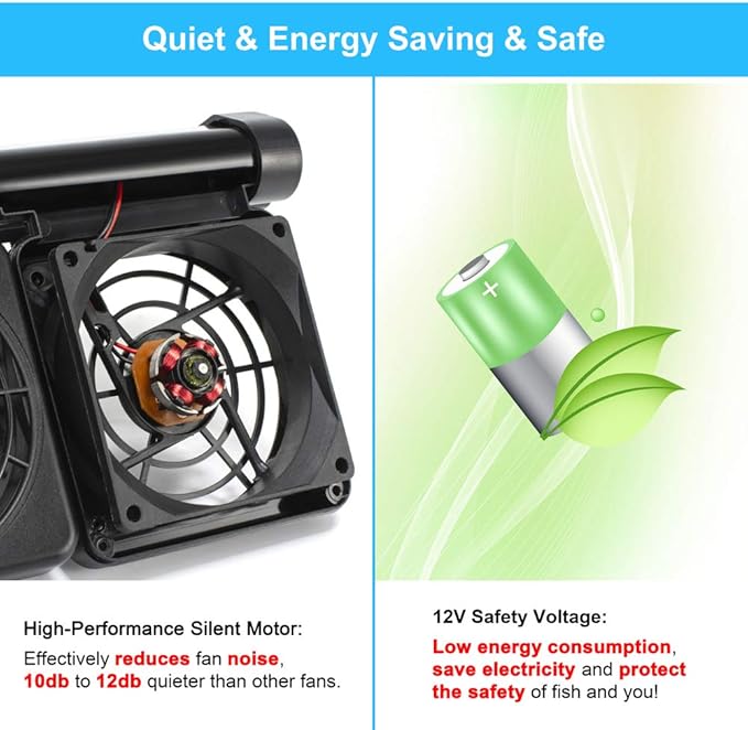 Aquarium Cooling Fan Fish Tank Fan Aquarium Chillers for Salt Water Fresh Water
