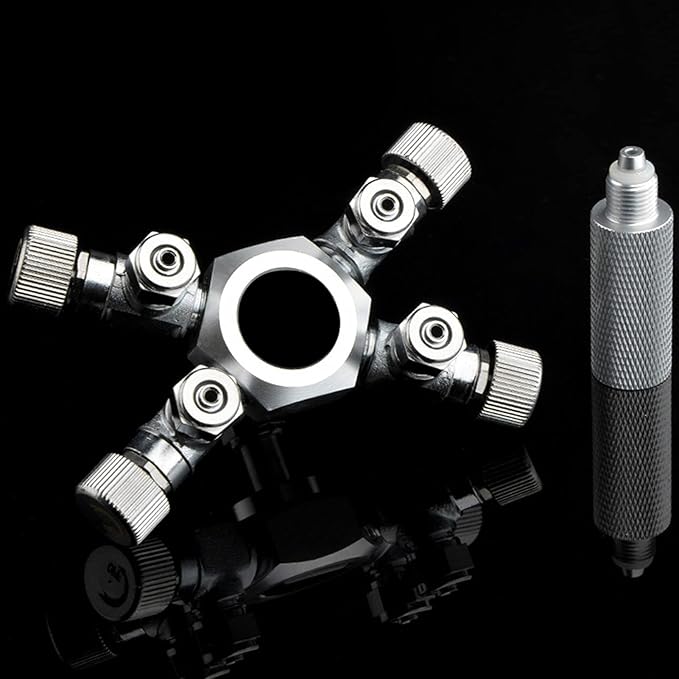 KIMISS Multi Ways Distributor Aquarium Regulator CO2 Splitter Valve Fish Multi Ways Distributor (4 Pass)