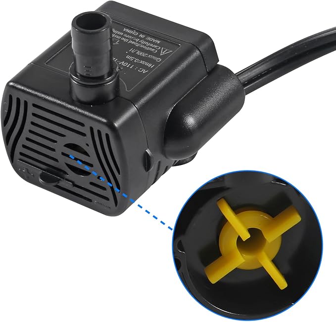 2Pcs 3W Mini Submersible Water Pump 50GPH Small Fountain Pump for Aquarium Fish Tank Fountain Hydroponics Water Feature, Indoor Fountains