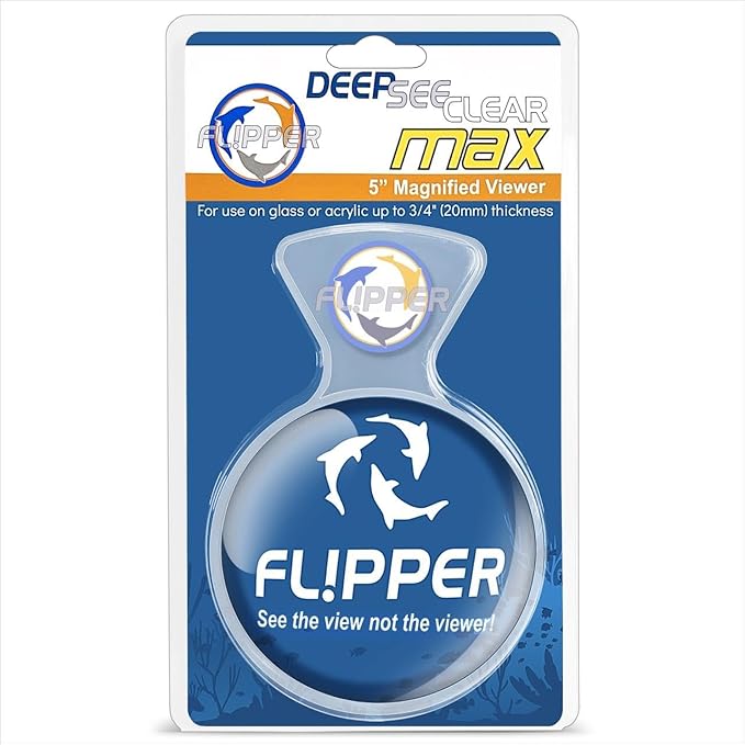 FL!PPER Flipper DeepSee Viewer MAX 5" Coral and Fish Magnifier for Reef Tank and Freshwater Aquarium Photography and Videography - Magnetic Magnifying Glass
