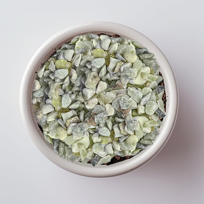 HappyFiller 1.1 LB Natural Decorative Small Jade Gravels Mini River Rocks Soil Cover Pebbles Stones for Succulent Plant,Planter Bonsai,Fairy Garden,Candle Home Decor,Light Green Mix