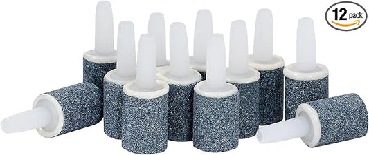 AQUANEAT Aquarium Air Stones 0.6 inch 12Pack, Bubble Stone, Fish Tank Airstones, Aerator Stone Bubble Diffuser, Air Pump Accessories for Aquariums, Fish Tanks, and Hydroponics