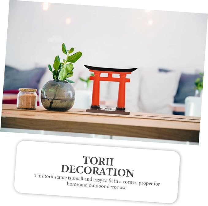 UKCOCO Miniature Shinto Gate Garden Decor Japanese Style Fish Tank Ornament Zen Micro Landscape Prop for Aquarium and Sand Table Decoration