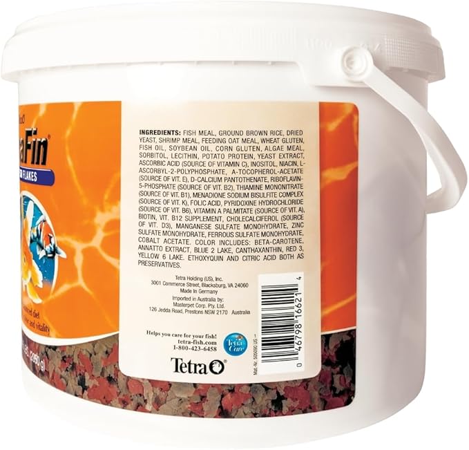 Tetra Goldfish Flakes, Nutritionally Balanced Diet For Aquarium Fish, Vitamin C Enriched Flakes, 4.52 lbs oz