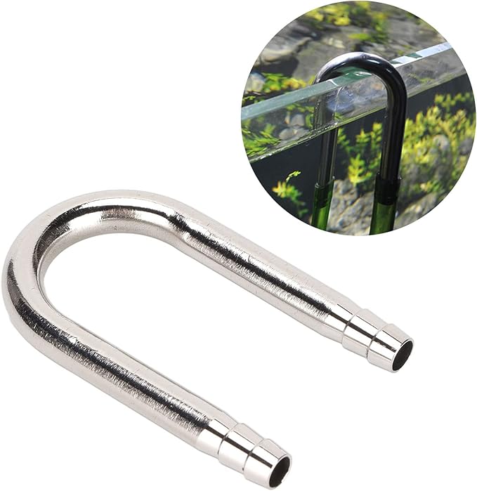 Zerodis Aquarium Pumps Pipe, Stainless Steel U Shape Fish Connector Easy to Install Aquarium Connecting Tube for Aquarium Air Pump Accessories (2 Minutes)