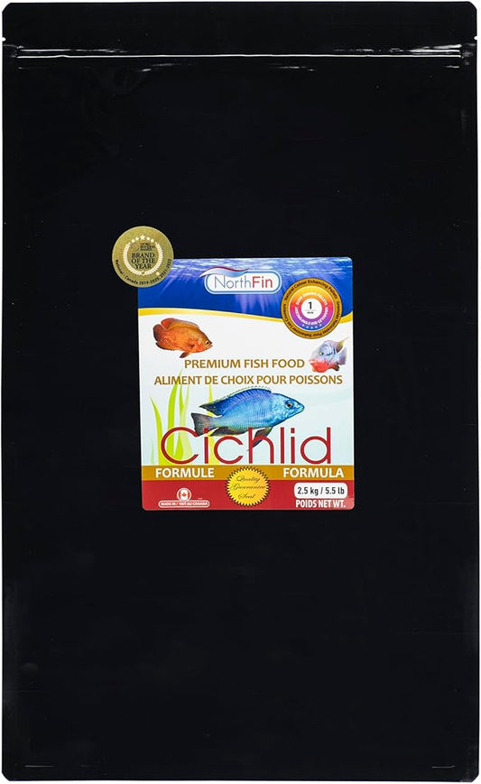 NorthFin Cichlid Formula Fish Food – Slow Sinking Pellets for Cichlids (1mm, 2.5kg) | Premium High-Protein, All-Natural Cichlid Diet to Enhance Color & Growth – No Fillers, No Hormones, Made in Canada
