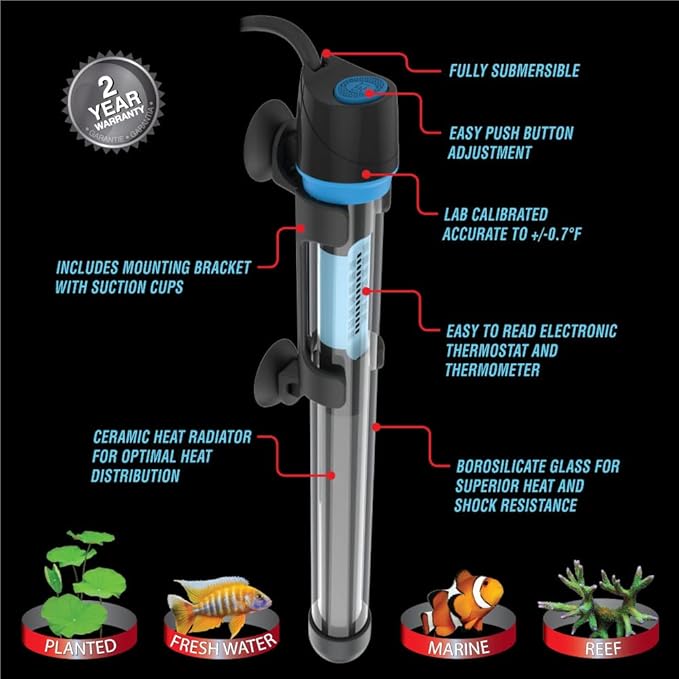 Cobalt Aquatics Neo-Glass Aquarium Heater, 300w (up to 80 gal)