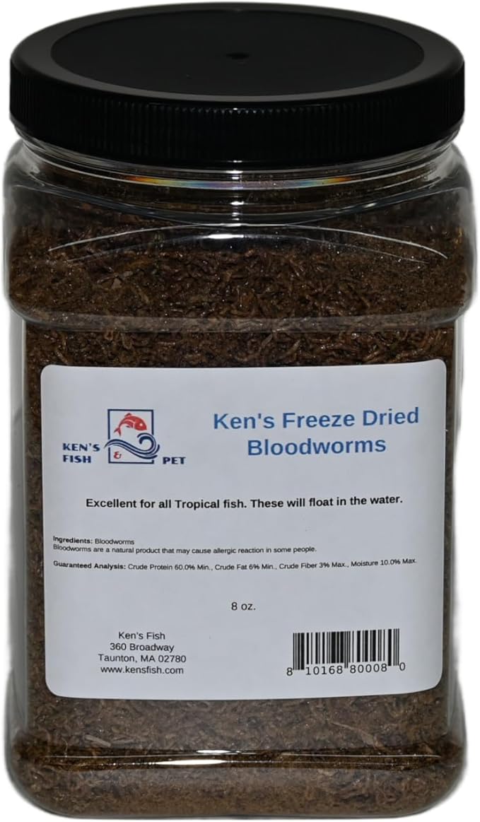 Ken's Fish & Pet Freeze Dried Bloodworms (8 oz. Jar)