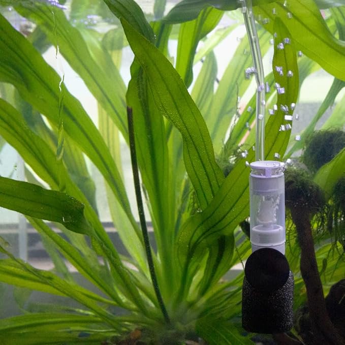 Senzeal Mini Sponge Fish Filter Quiet 3 in 1 Small Aquarium Air Pump Filter for Freshwater Saltwater Small Fish Tank with Check Valve 106cm Airline Tubing