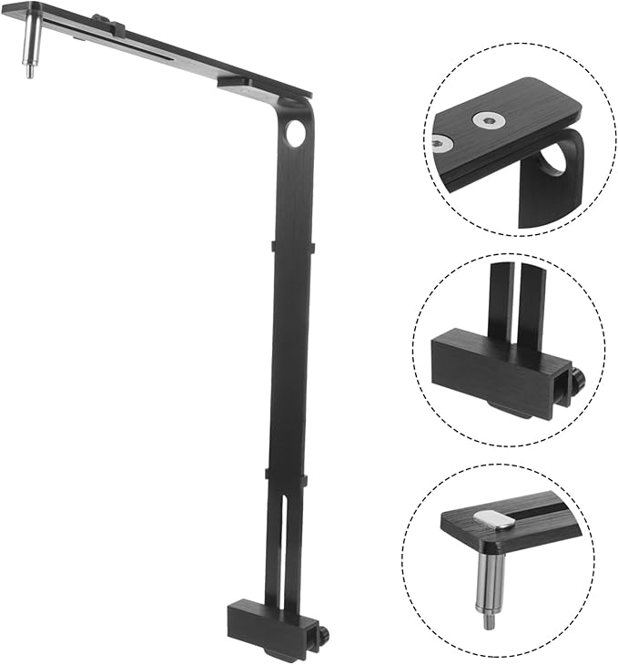 2pcs Fish Tank Light Bracket Aquarium Light Bracket Canister Lights Monitor My Life Fish Tank LED Aquarium Decorations Aquarium Hanging Plant Black Aluminum Alloy