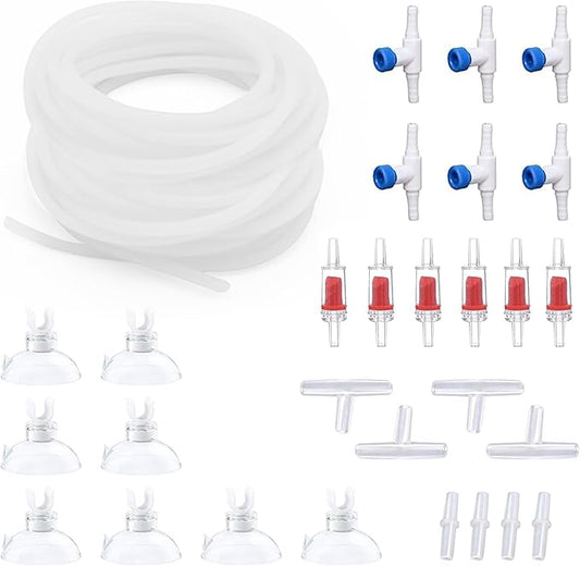 Premium 50FT 3/16inch Air Hose for Aquarium with Connector,Check Valve, Control Valve Accessories (Translucent, 50 ft.)
