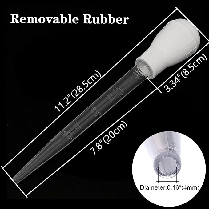 WEAVERBIRD White Manual Fish Tank Water Changer Aquarium Dropper, 30ml Aquarium Clean Pipette Dropper, Fish Tank Cleaning Waste Remover, 11-inch Aquarium Gravel Cleaning Straw