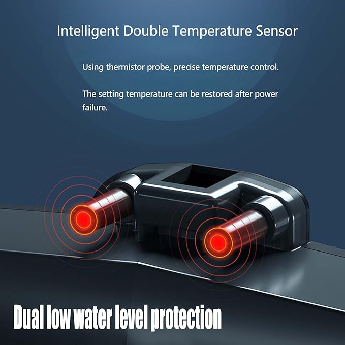 Carefree Fish Aquarium 300W 2IN1 PTC Ceramic Heater PID Control Digital Dual Independent Chip Control The Safest Most Accurate and Fastest Heater for Freshwater and Saltwater Tank (No Cooking Fish)