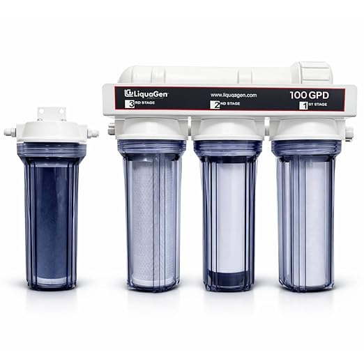 LiquaGen- Super Flow Reverse Osmosis & Deionization (RODI) Water Filtration System- 100 GPD | Ultra Pure Water Softener for 0 TDS/PPM Water | Water Purification System for Aquarium Filter Processes