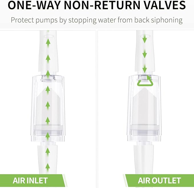Pawfly Aquarium Check Valves Plastic One Way Non-Return Check Valve for Fish Tank
