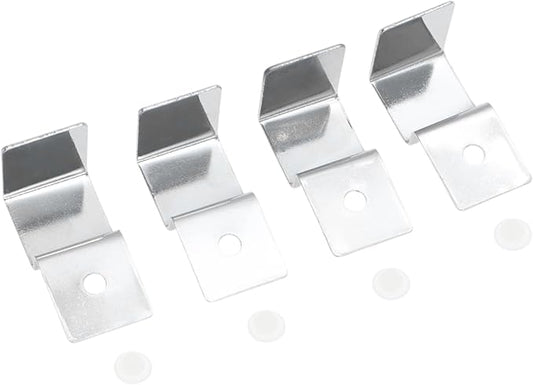 4 Pcs Aquarium Lid Clips, 19mm Aquarium Cover Support Clamps, Aquarium Cover Holder Lid, Stainless Steel Aquarium Tank Cover Clamps Set, Silver Tone