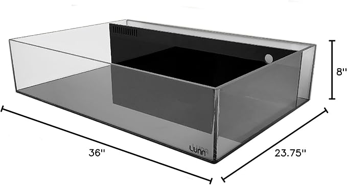 Luna Reef FRAG 36 AIO Rimless All in One Frag Tank Aquarium for Saltwater Marine Coral (Tank with Pump and Racks)