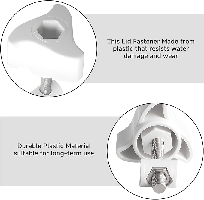 A20215 Replacement Lid Fastener Kit Compatible with Fluval FX6 FX5 FX4 FX2 Canister Filters, for Aquarium Filter Lid Lock Clips Accessories, Filter Parts with 6 Fasteners & 12 Barrel Nuts, 6 Pack