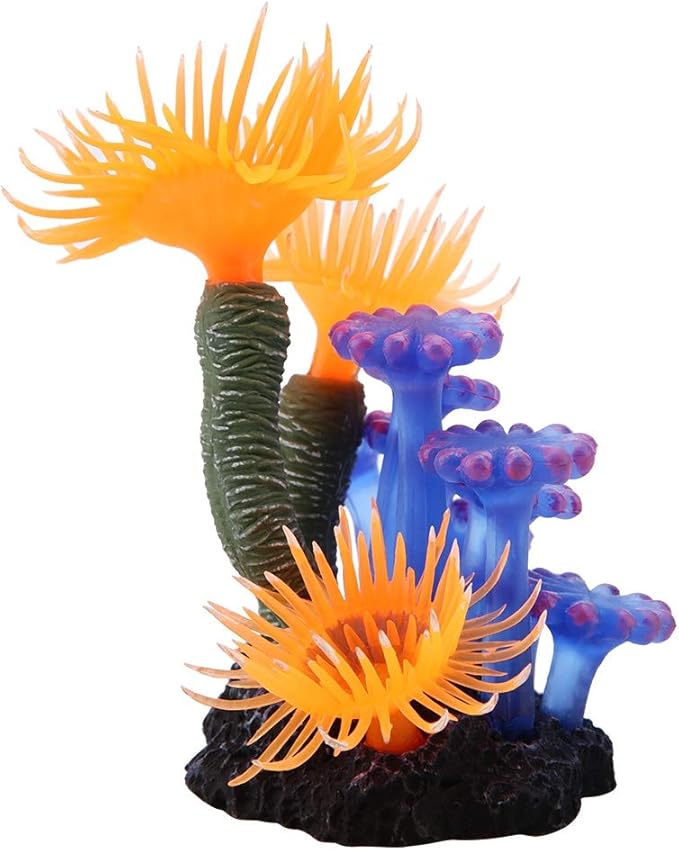 Silicone Artificial Coral, Yellow Decor for Fish Tank Ornament