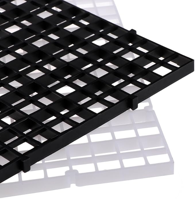 Aquarium Divider Tray Plastic Grid Aquarium Egg Crate Light Diffuser Fish for Tank Bottom Filter Plate 12x12 Inches Aquarium Heater Light Thermometers Gravel Sand Decorations Fish, Black