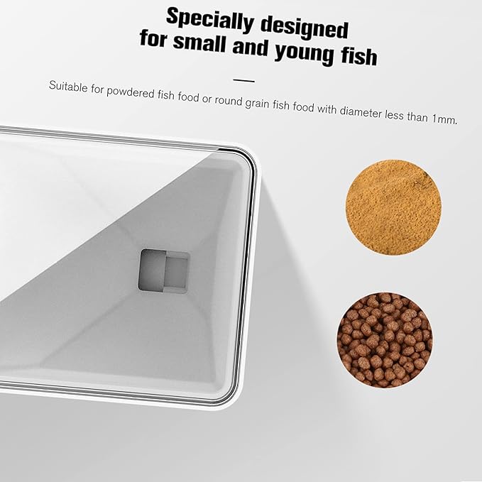 Automatic Fish Feeder,70ml Capacity Smart Timing Vacation Fish Tank Food Dispenser Automatic Dispenser with Timer for Weekend or Daily Use for Small and Young Fish
