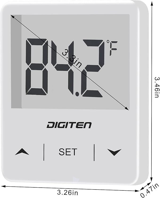 Digital Aquarium Thermometer, Fish Tank Thermometer with Large LCD Display, Stick-on Tank Temp Sensor Ensures Accurate Reading, No Wires C/F Switch