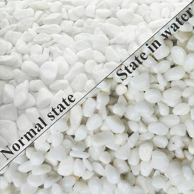 Aquarium Decorative Sands White Gravel Pebbles Fit for Aquariums Succulent Plants Terrarium Landscape, 2 Pounds