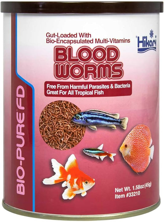 Hikari Bio-Pure Freeze Dried Blood Worms For Pets, 1.58-Ounce