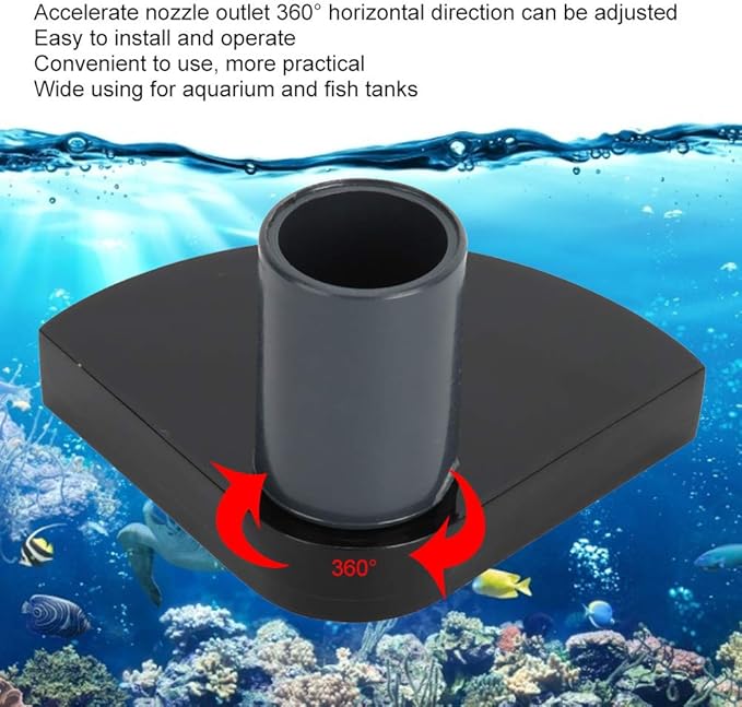 TOPINCN Aquarium Duckbill Nozzle Acrylic 360°Adjustable Double Flat Duckbill Nozzle Water Accelerator Fish Water Outlet Nozzle