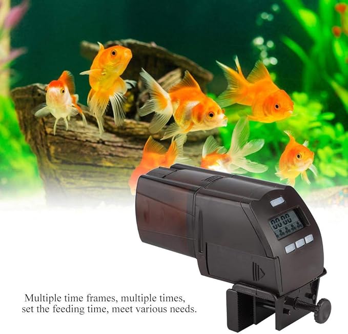 Aquarium Automatic Feeder Fish Food Feeder Intelligent LCD Electric Feeding Machine with Fixing Clip for Aquarium Fish