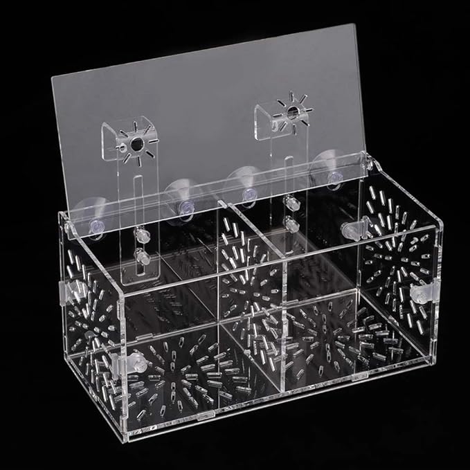 Rosvola Fish Isolation Box, Fish Breeding Incubator Holder Transparent Aquarium Hatchery Fish Tank Isolation Box (20Cm10Cm10Cm)