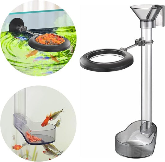 UPETTOOLS Shrimp Feeding Dish Set, Aquarium Fish Feeder Tube Kit Clear Durable Shrimp Feeding Tube with Feeding Ring, Cleaning Brush for Fish Tank