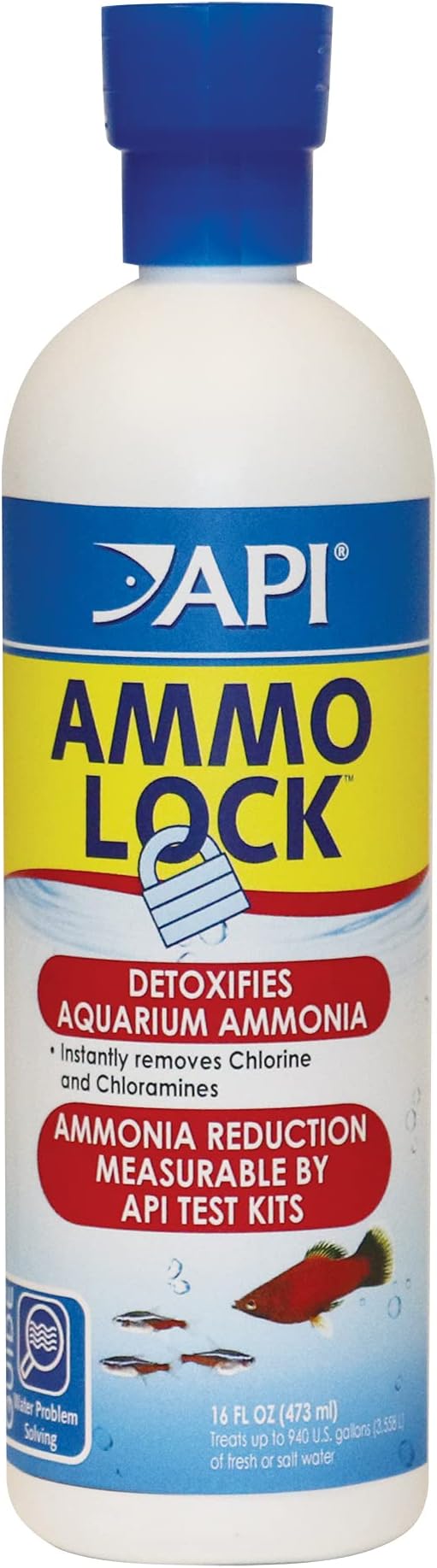 API AMMO-LOCK Freshwater and Saltwater Aquarium Ammonia Detoxifier 16-Ounce Bottle