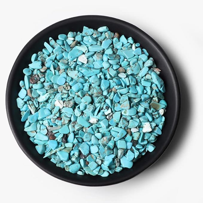 3-5MM Natural Stone Gravel Quartzs Agat Jaspers Chips Minerals Tumbled Specimen Stone Home Aquarium Decoration,NO.37 Turquoise,50g