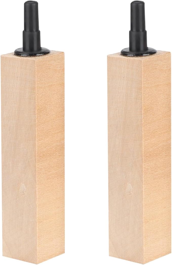 Yctze 2-Piece Set Wooden Air Bubble Stone Diffuser for Aquarium Fish, Fine Mist Lime Wood Airstone for Skimmer, and Small Block Accessories (L)