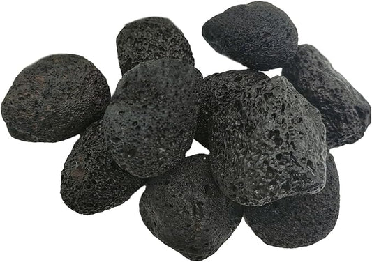 Tfwadmx 10 Pack Aquarium Black Lava Rock Fish Tank Volcanic Pumice Stones for Fish Shrimp Betta(1.18''-1.96'')