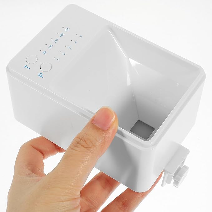 FOMIYES Automatic Fish Feeder for Aquarium, Plastic Fish Tank Feeder with Intelligent Timer and Sealed Design, Small Auto Aquarium Food Dispenser for Precise Feeding During Vacation