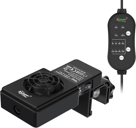 hygger Small Aquarium Cooling Fan Quiet Fish Tank Chiller with Adjustable Speed & Timer Aquarium Cooler for Axolotl Tank/Terrarium/Saltwater/Freshwater Accessories Up to 5 Gallon