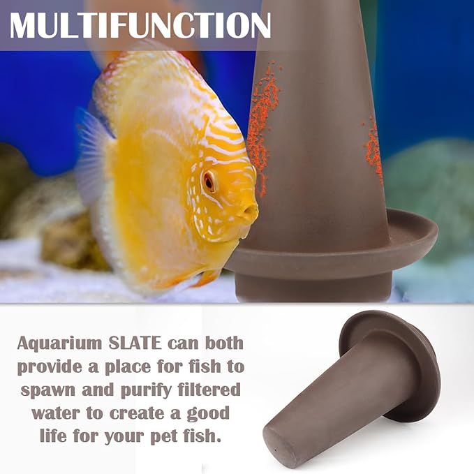 Sand Fish Breeding Cones Cave, Ceramic Spawning Breed Cone Spawning Slates Fish Tank Spawning Breed Cone for Discus Angelfish (Medium)
