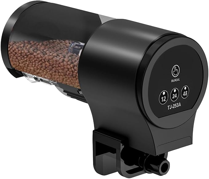 Automatic Fish Feeder for Aquarium - Auto Food Dispenser with Timer, 100ml Household Food Dispenser, with 12H 24H 48H Timer for Small Tank, Guppy Koi Cichlid Turtle Betta Shrimp Tetra360