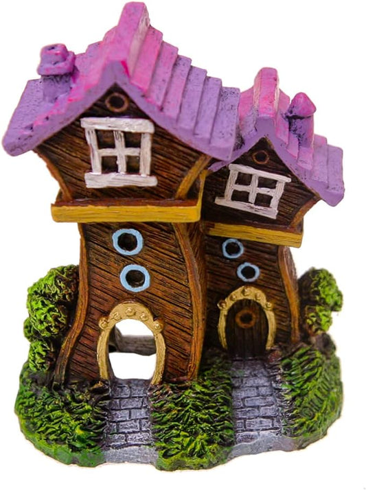Blue Ribbon Purple Roof Aquarium Ornament, Plastic, Aquarium Ornament, Aquarium Decoration, Purple