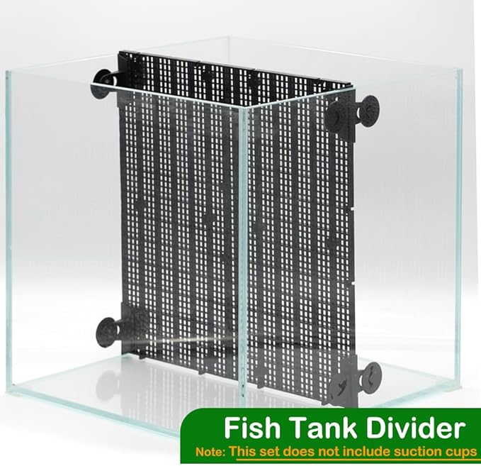 LINLAN 4 Pieces High-Density Aquarium Grid Plastic with 24 Brackets, Fish Tank Divider, Egg Crate for DIY Filtration and Bottom Protection in Aquascaping