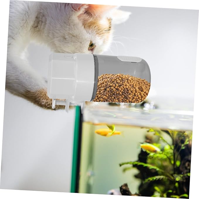 Automatic Fish Feeder Feeding Port Transparent Design for Easy Monitoring for Small Aquariums and Tanks Functionality for Convenient Feeding