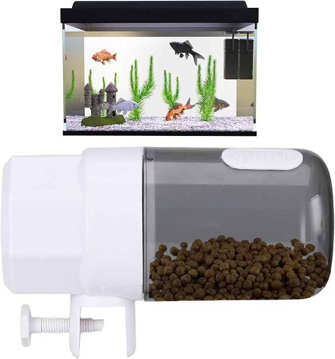 Automatic Fish Feeder for Aquarium, Auto Fish Feeder Dispenser with Programmable Schedule, Auto Food Dispenser with Timer, Aquarium Accessories