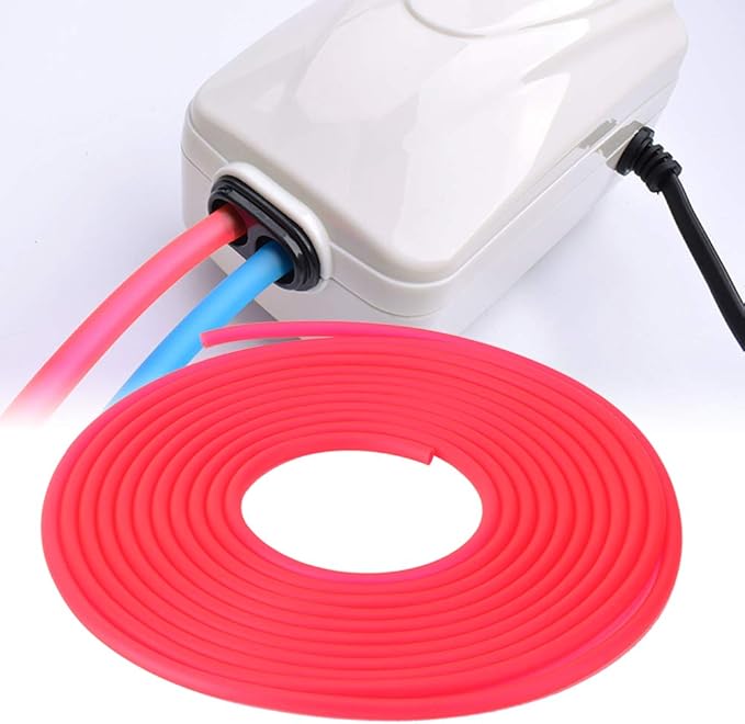 AYNEFY Pump Tube Silicone Fish Oxygen Hose Soft Water Hose Silicone Tube to Use Silicone Tubing for Aquarium Accessories Aquarium Air Hose, 196.9inch Aquarium (Red)