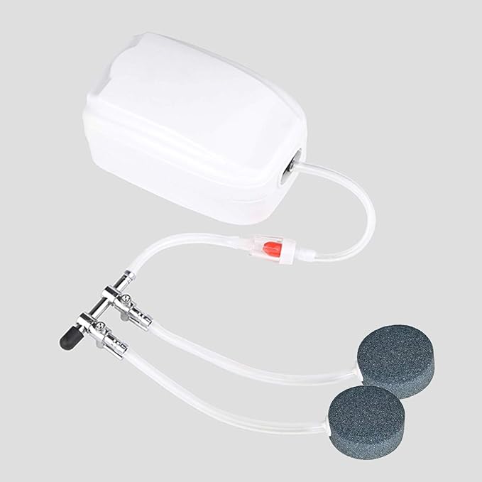 2-Way Aquarium Air Flow Control Lever Valve Distributor Accessories Set with Check Valve, T & Straight Connector and Suction Cups