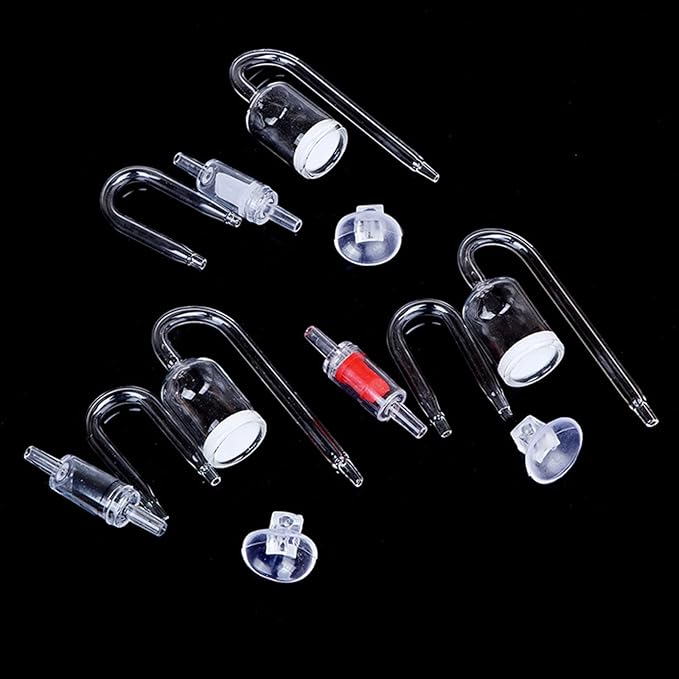 CO2 Diffuser Set for Aquarium Transparent for Size Easy to Install with Suction Cup Check for U Shape Glass T Co2 Diffuser Kit Small for Aquarium