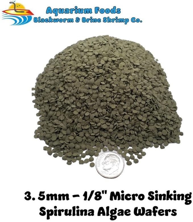 3.5mm - 1/8" Micro Sinking Wafers of Algae, Spirulina, Veggies for All Tropical Fish, African Cichlids, Shrimp, Snails, Crabs, Catfish, Small Plecos…4-lbs 0.3oz Clear Bag
